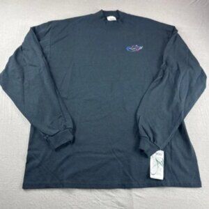 Vintage Artisans Mock Turtleneck Sweatshirt Men XL Black Snowmobile Made in USA